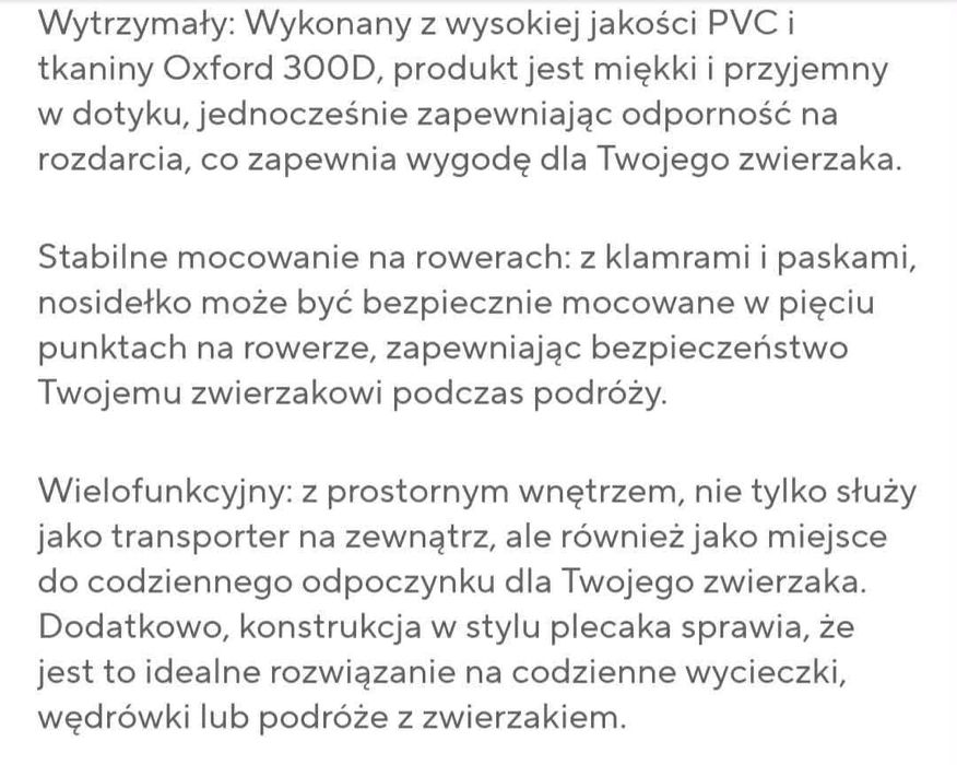 Kosz rowerowy dla psa