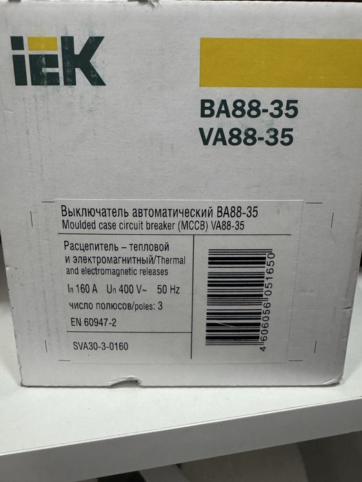 Автоматичний вимикач IEK ВА88-35 160A 3P (SVA30-3-0160) Новий