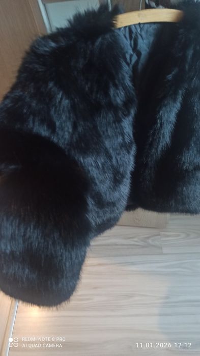 kurtka futerko futro czarne zima r.L