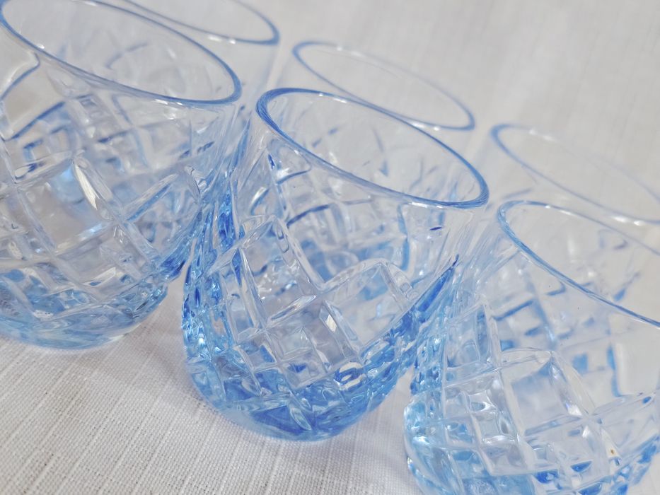 Kieliszki kryształowe 6 szt. Kolorowy kryształ niebieskie Niemen