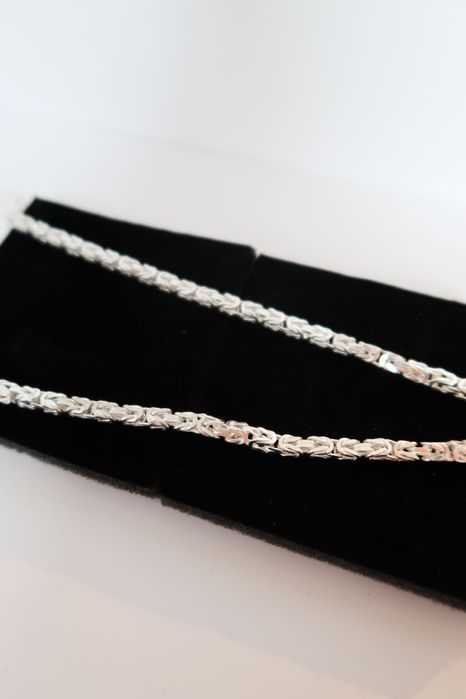 Srebrny Łańcuszek Splot Królewski | 65 cm | Próba Srebra 925