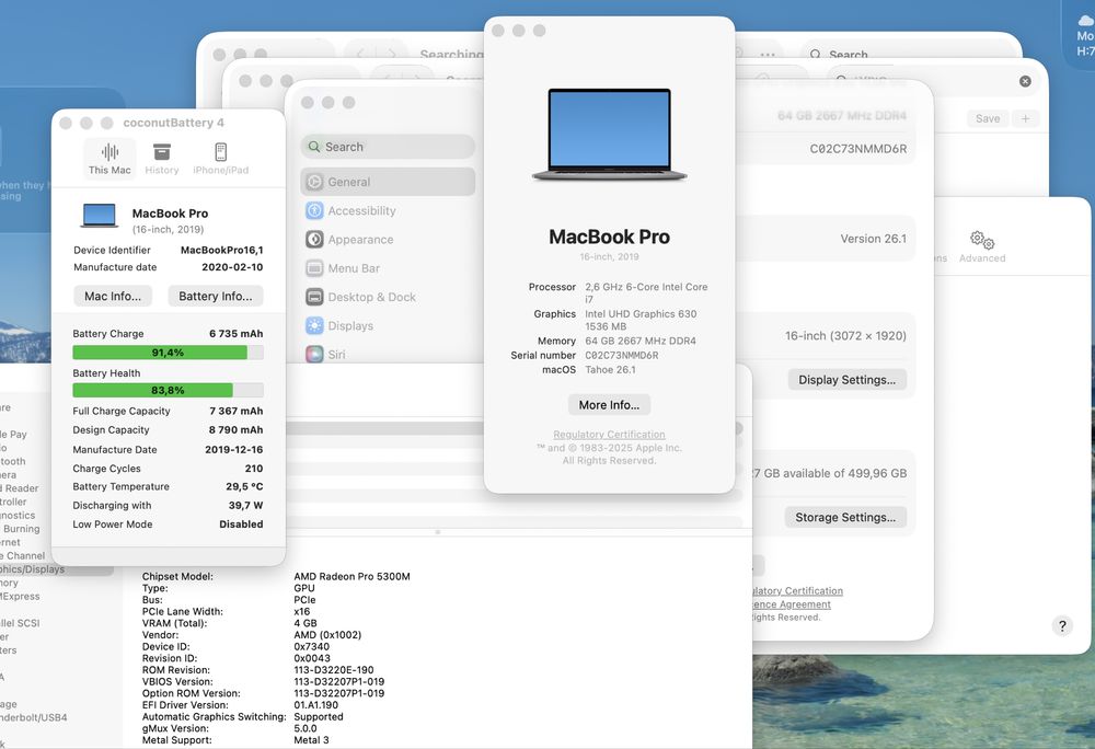 Apple Macbook Pro 16 2019 i7 64GB RAM 512GB SSD AMD 4GB IL6602