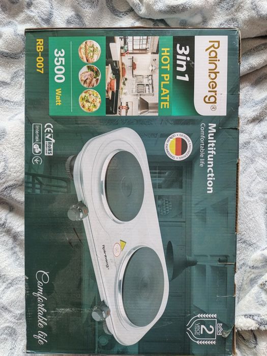 Плита електрична двоконфорочна дискова з нержавіючої сталі Rainberg RB-007