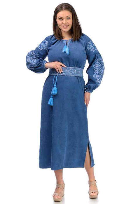 Сукня вишиванка з мікро-вельвету