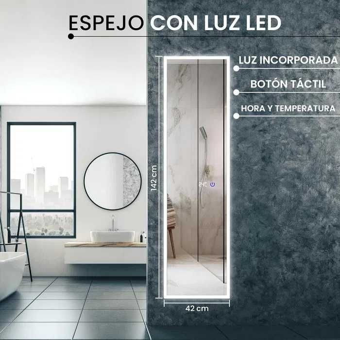 Nowe lustro / lusterko / prostokątne /LED / ścienne / 42x142 cm !A449!