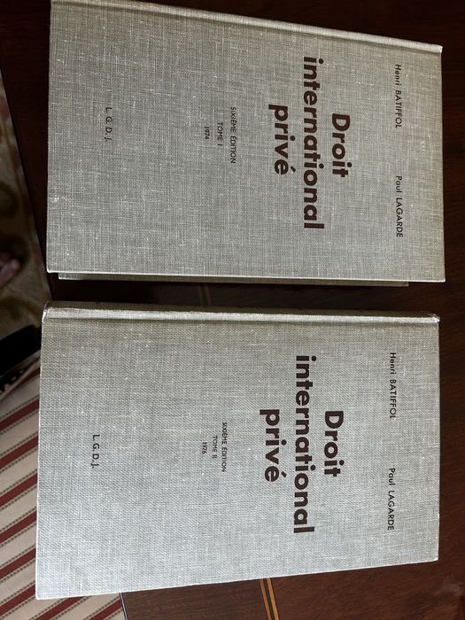 2 volumes de Direito Internacional Privado em Frances de Henri Batiffo
