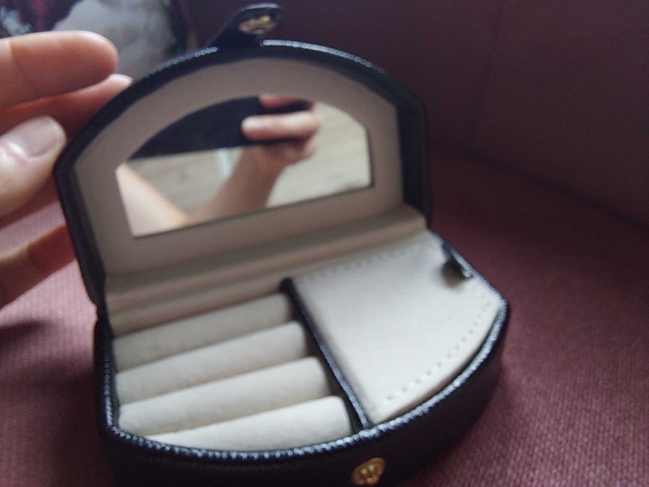 Szkatułka Na Biżuterię Podróżna Z Lusterkiem Kuferek Do Podróży