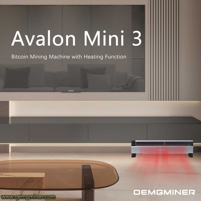 Canaan Avalon Mini 3 BTC Miner 800W 37.5 TH/s ASIC Miner 110V-240V Dual-Function
