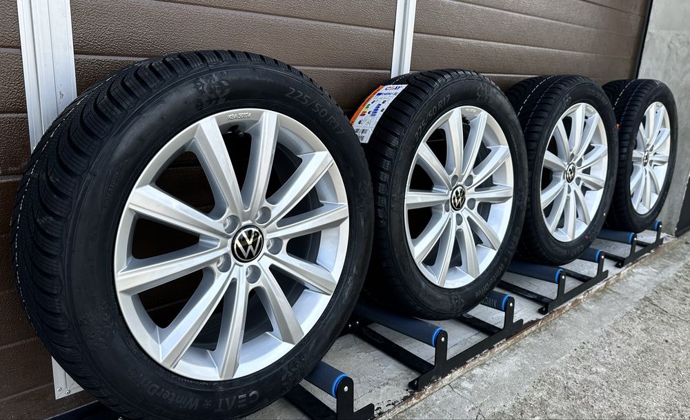 4x Koła zimowe NOWE 5x112 r17 et41 6,5J Felgi aluminiowe + Opony CEAT 225/50 17” (2026r)