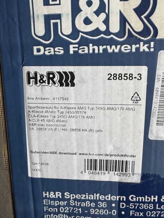 Sprezyny H&R obnizacace