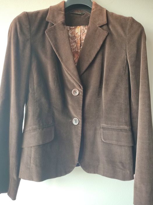 Blazer de veludo castanho Caroll