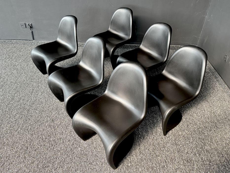 Krzesła typu Panton 6 szt. czarny mat – designerskie
