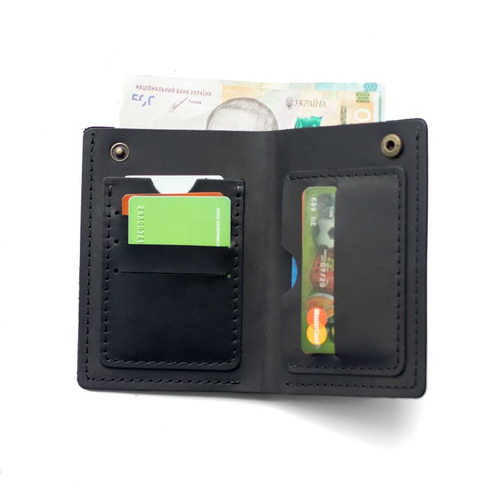 Шкіряне портмоне гаманець із натуральної шкіри БРУТТО чорне