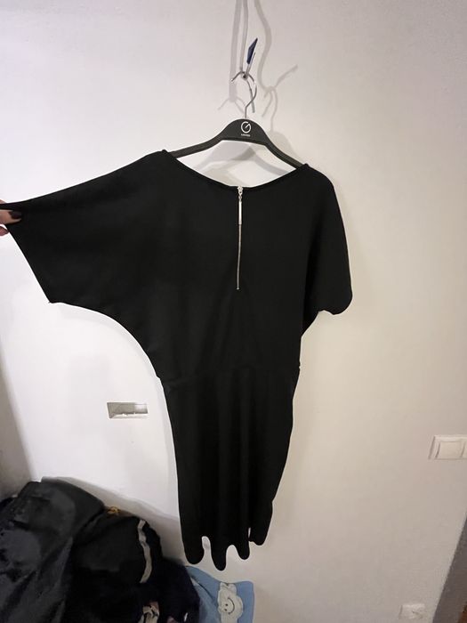 Piekna czarna tuniko sukienka elegancka do pracy rozmiar duze S