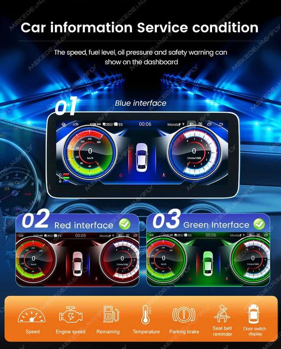 Rádio c/ CARPLAY Android Mercedes W205 Classe C 6/128GB 8-CORE 4G NOVO
