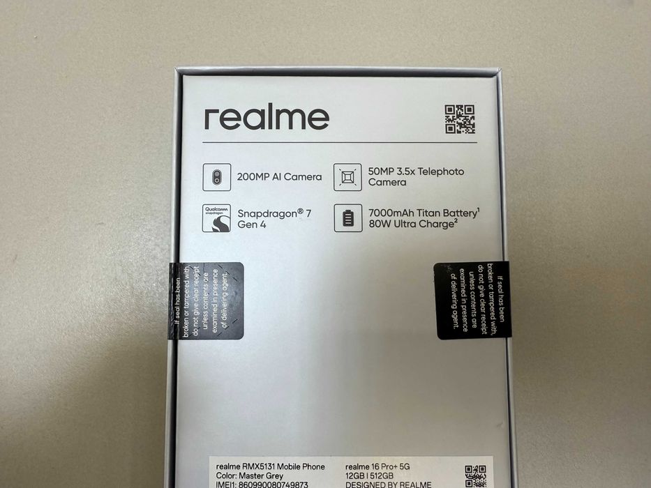 NOWY Realme 16 Pro+ 512GB/12GB RAM Szary bat.7000mAh Teletorium Auchan Wałbrzych