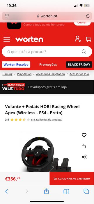 Volante ps4 Hori