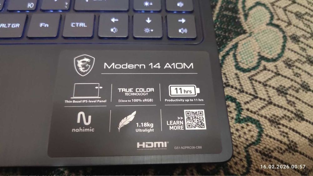 Ультрабук/ноутбук MSI Modern 14 (A10M-653XUA) ,в ідеалі