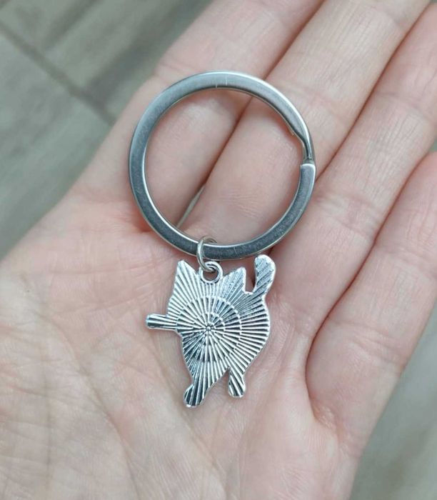 Czarny Kot Metalowy Brelok Breloczek do kluczy Kotek Cat dla Kociarzy