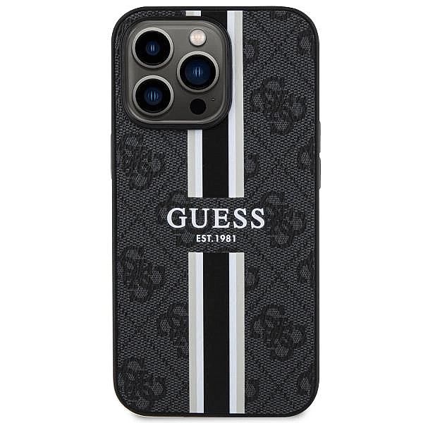 Etui Guess 4G Printed Stripes MagSafe na iPhone 13 Pro Max - czarne