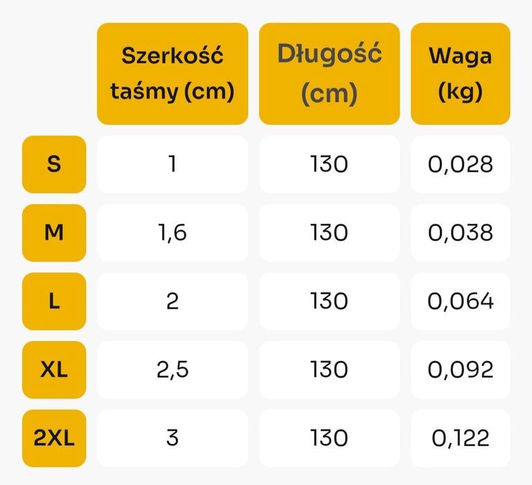 Smycz dla psa taśma rozm S różne kolory