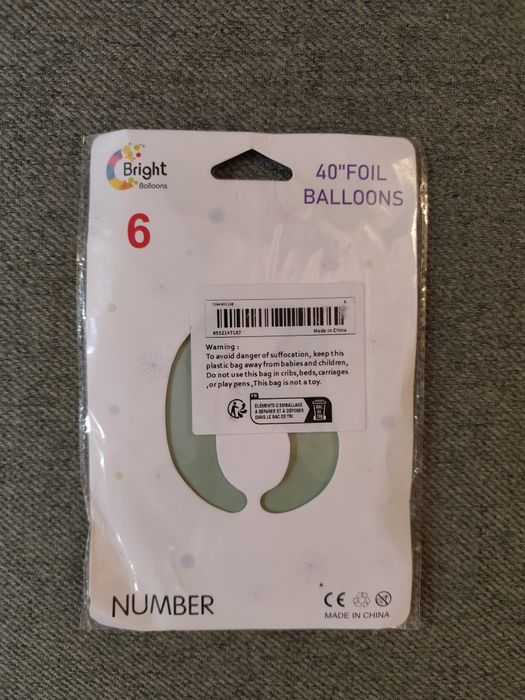 Balon na urodziny cyfra 6