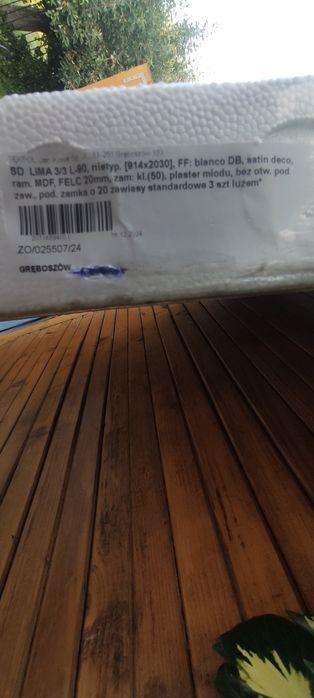 Skrzydła drzwiowe 2 sztuki.  Lewe zrobione na wymiar.