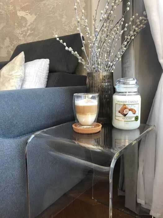 Taboret Classic bezbarwny / Stołek przeźroczysty / Stolik Plexi Akryl