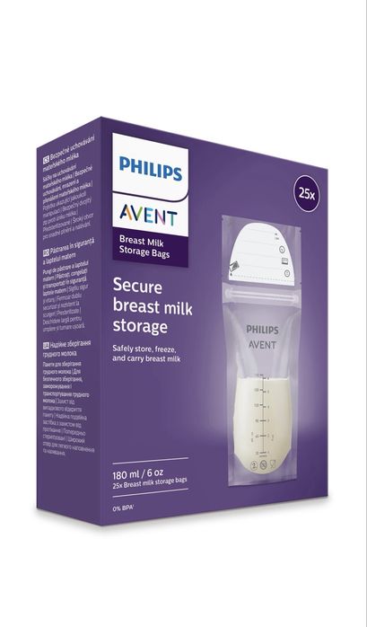 Пакети Philips AVENT для зберігання грудного молока 180мл 24шт