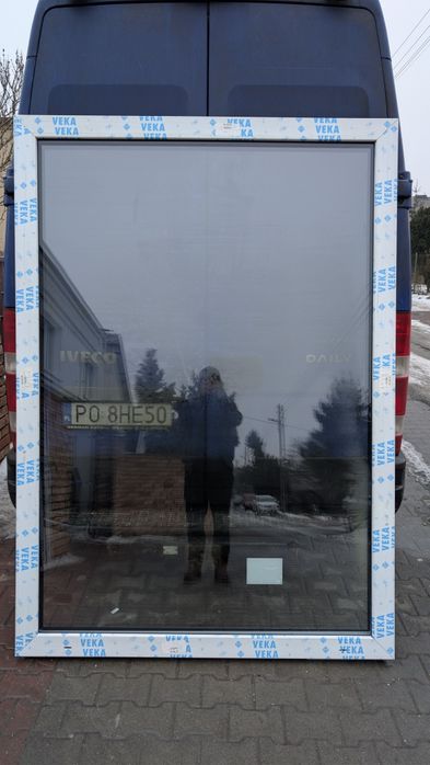 KR HAUS okno 156x221 nieotwierane witryna FIX 3 szybowe orzech POZNAŃ