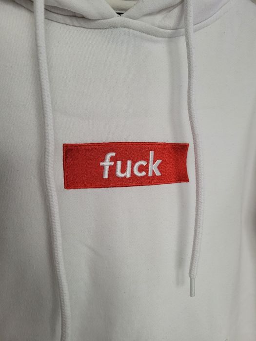 Biała bluza kangurek z kapturem Unisex New Yorker XS