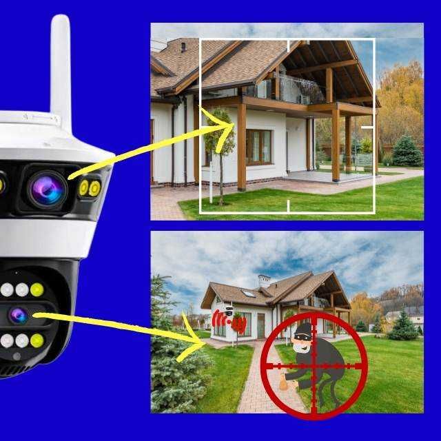 Kamera IP WiFi 8MP Obrotowa Zewnętrzna Wewnętrzna Alarm Mikrofon