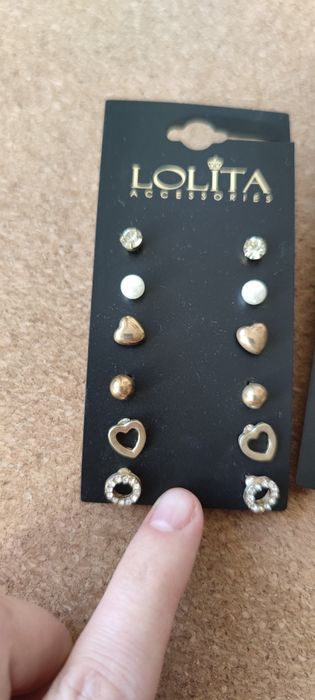Nowe 2 zestawy kolczyków na sztyfcie marki Lolita