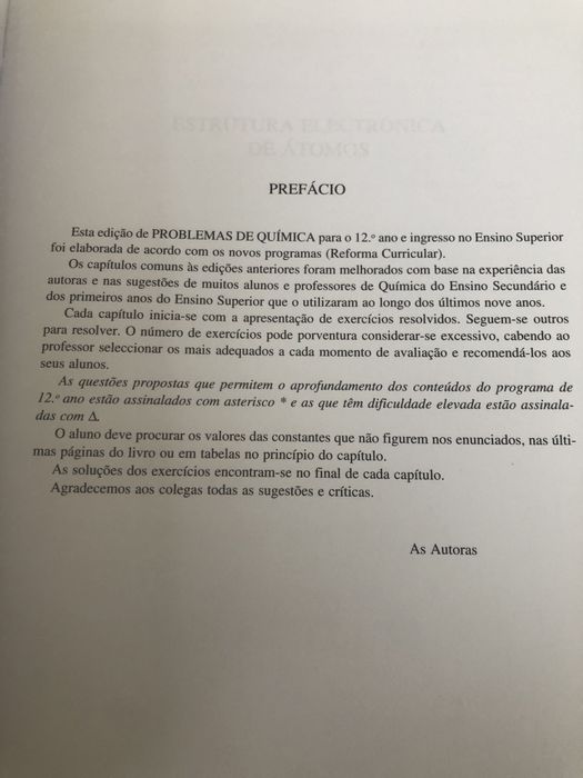 Livro de exercicios Problemas Quimica 1 volume I 12 ano