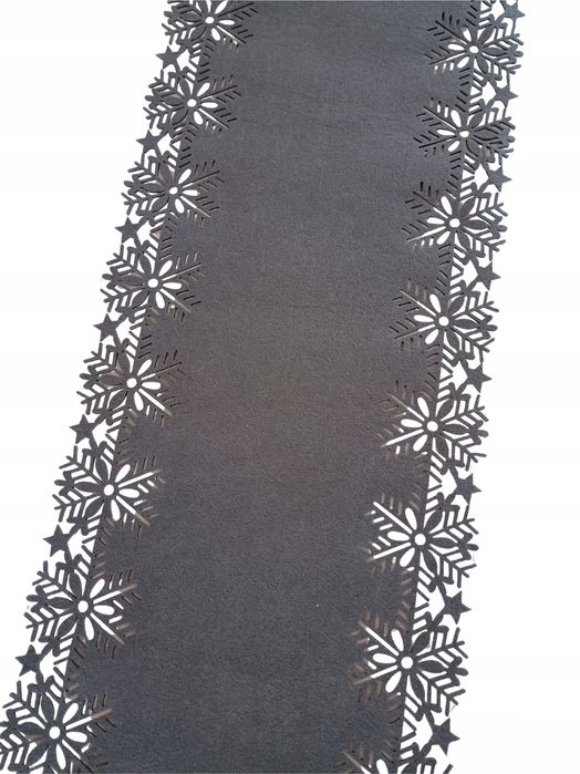 Bieżnik świąteczny filcowy szary 120x30 cm dekoracja stołu