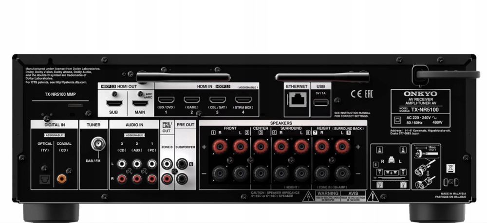 Onkyo TX‑NR5100 amplituner AV – używany, idealny stan