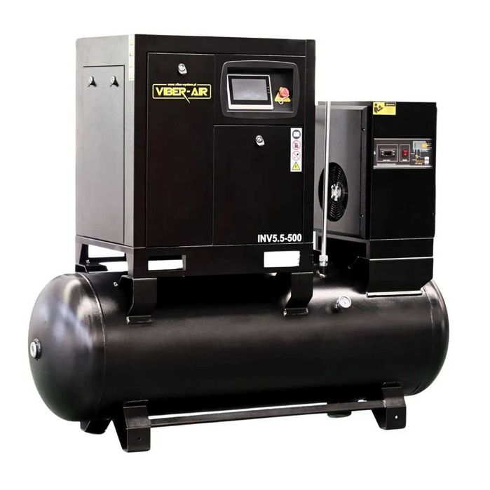 Kompresor Sprężarka Śrubowa z osuszaczem i falownikiem 5,5kW 500l 400V