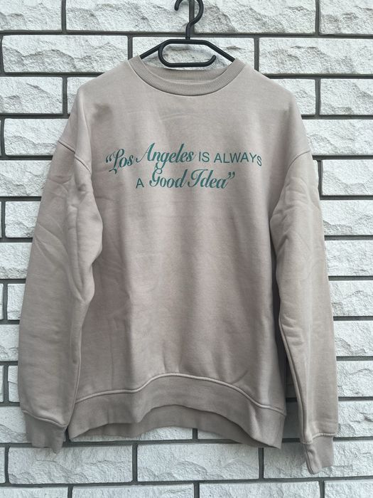Bawełniana bluza z okrągłym dekoltem i nadrukiem rozm. M Bershka