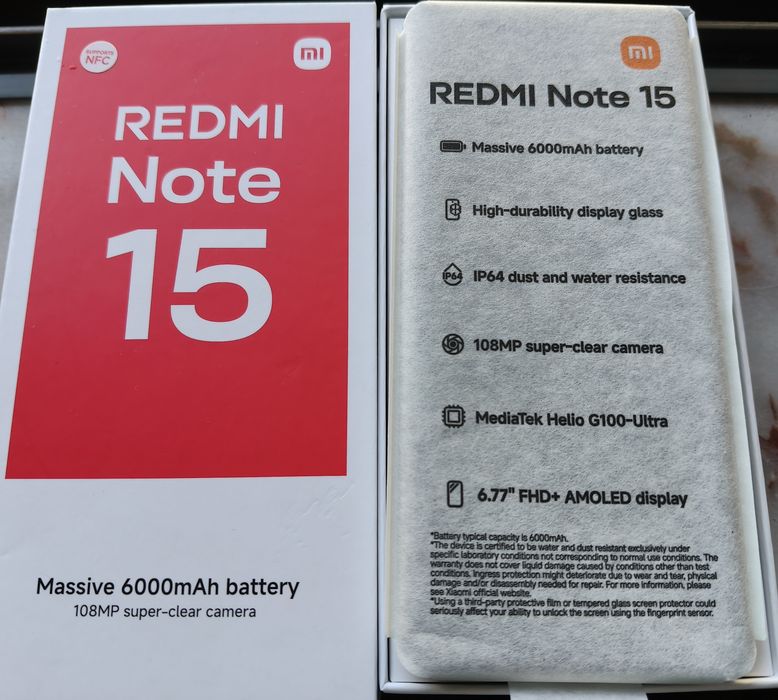 Xiaomi Redmi Note 15 8/256GB Azul COMO NOVO na caixa com Garantia