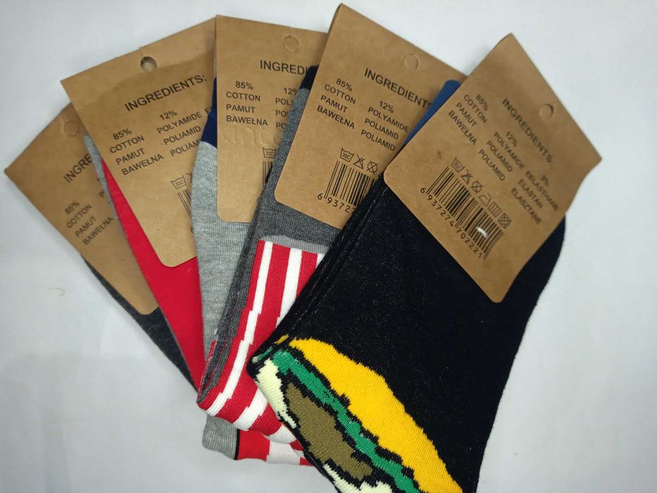 5 par Kolorowe skarpetki bawełniane rozmiar 39-42