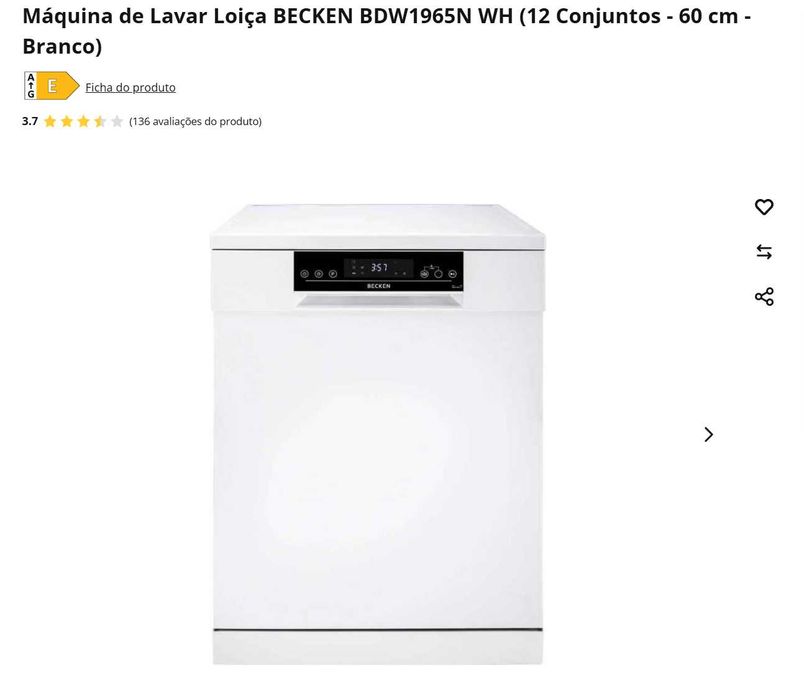 Máquina de Lavar Loiça BECKEN - 12 Conjuntos