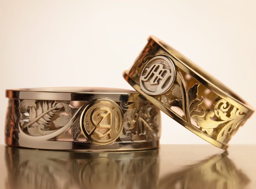 Fern Flower |  Złote słowiańskie obrączki  | TYVODAR.COM