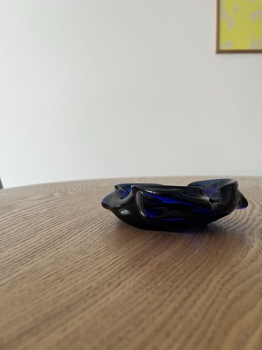 Kobaltowa popielnica Murano, lata 70