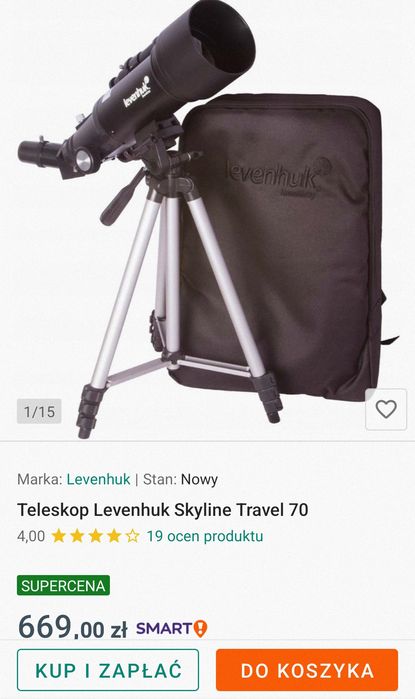 Okazja teleskop Levenhuk Skyline Travel 70