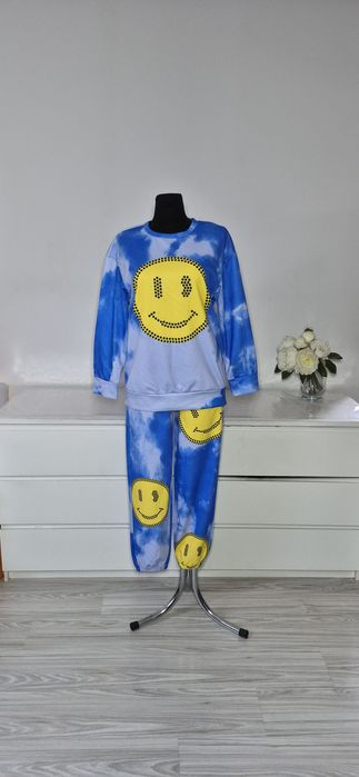 Dresy damskie dwoczesciowe L Blekitne Emotikony