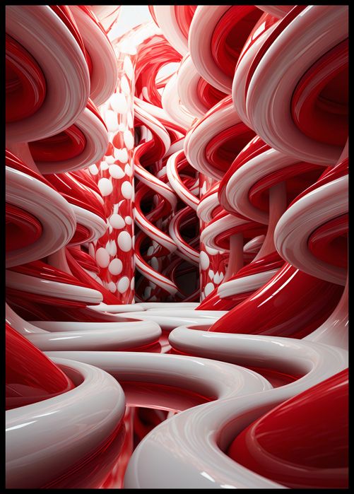 Plakat 67,5x95cm Czerwone Wiry
