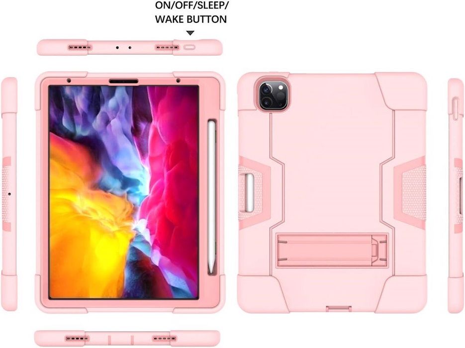 Etui case do ipad pro 12.9 2021 z podstawką róż