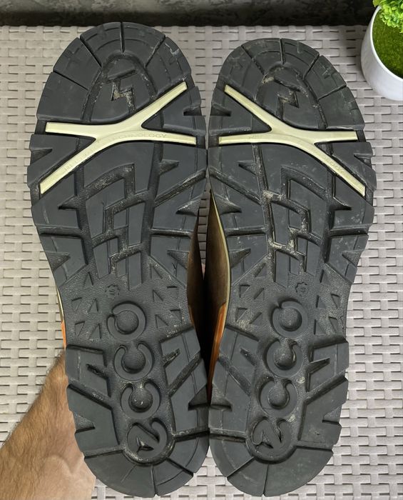 ECCO gore-tex ботинки 46 размер кожаные трекинговые коричневые