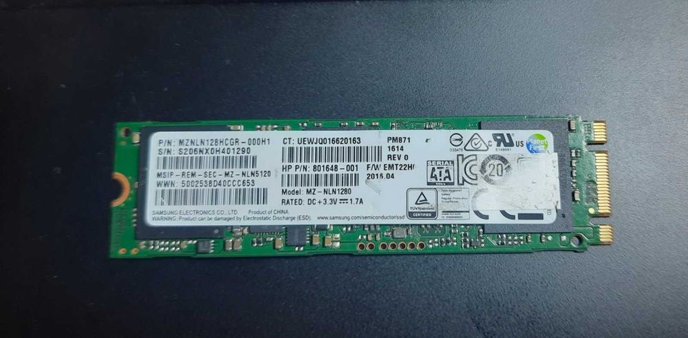 SSD 128GB Samsung M2 sata 2280