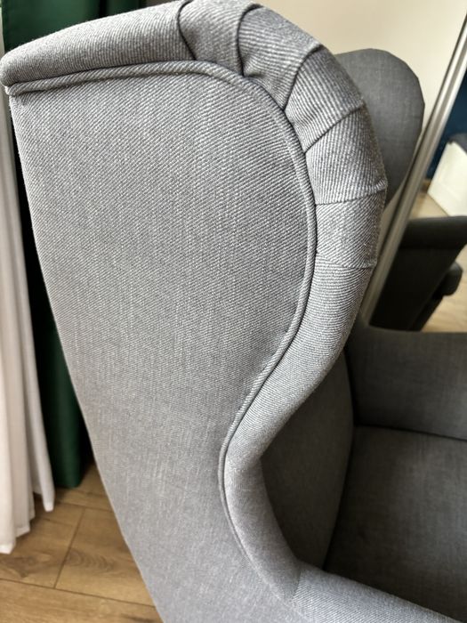 IKEA STRANDMON Fotel uszak Nordvalla ciemnoszary – stan idealny